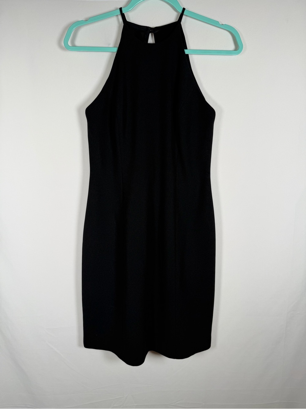 Vintage 90s Y2K LBD Laundry By Shelli Segal Black Open Back Mini Cocktail Dress